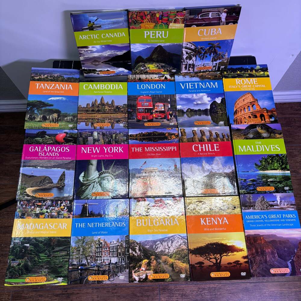 Unforgettable Journeys Geography Travel Documentary DVD & Book Lot of 18
